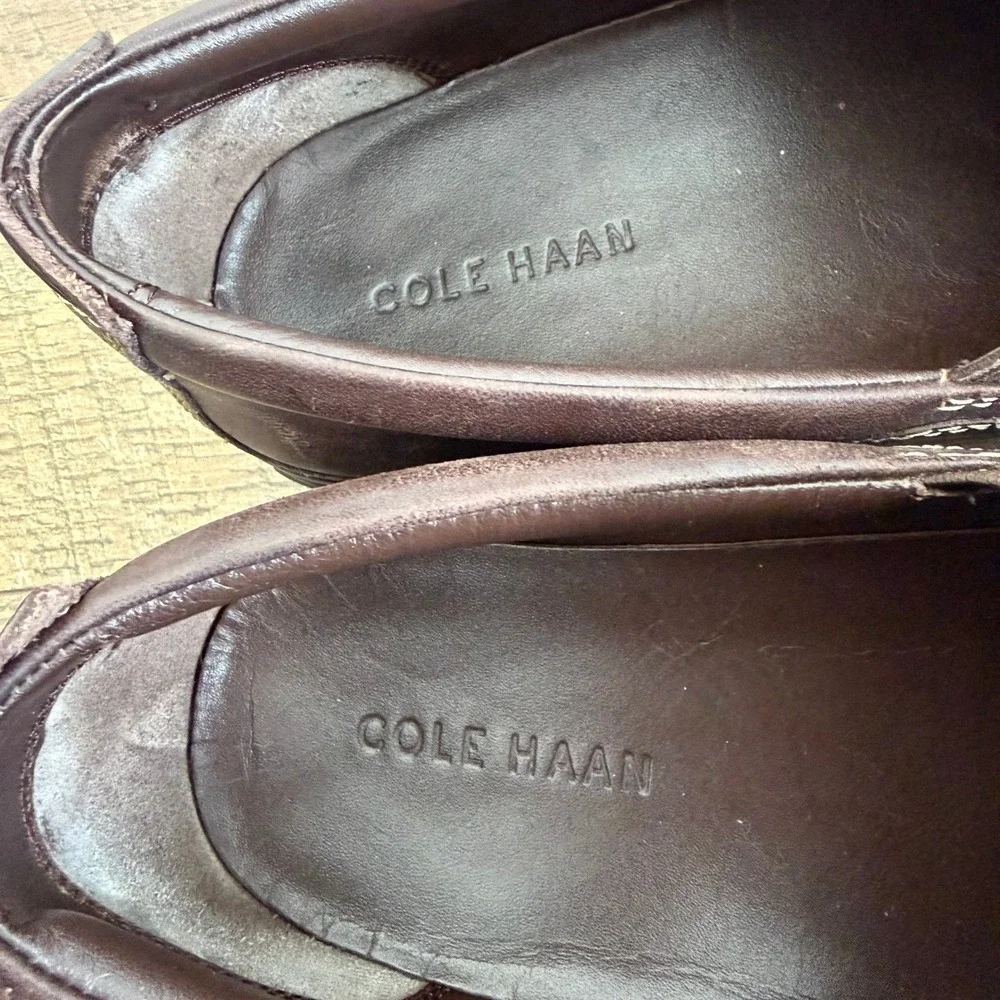 Cole‎ Haan Men's Brown Leather Slip On Loafers Size 10.5 M